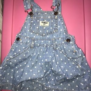 18 mos. Oshkosh Denim Polka dot overall dress